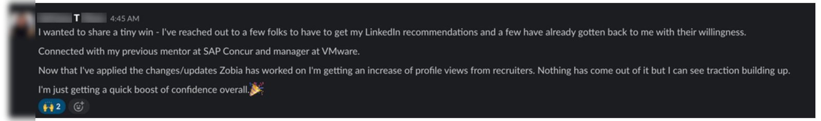 Client win screenshot 8: interview or offer after the resume rewrite