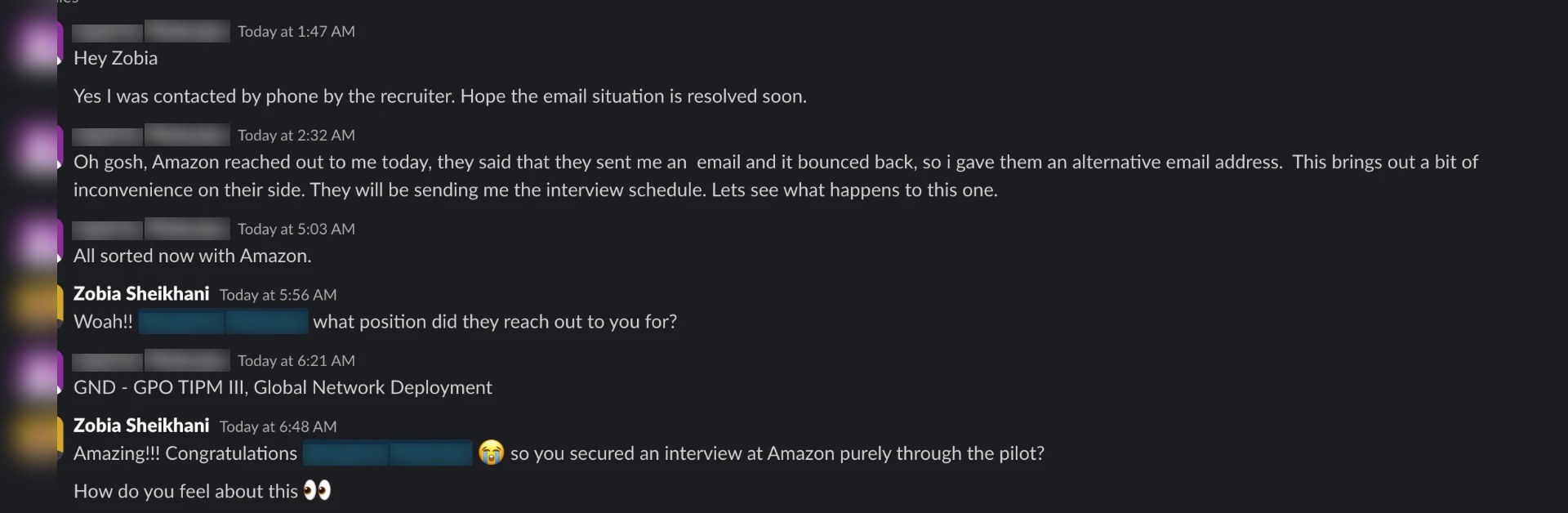 Client win screenshot 10: interview or offer after the resume rewrite